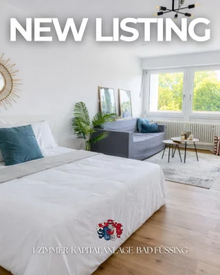Neues Investment-Highlight in Bad Füssing 🏡

Wir freuen uns, ein frisch renoviertes 1-Zimmer-Appartement im Birkenweg 15 vorstellen zu dürfen – kompakt, effizient und ideal für Kapitalanleger. Mit ca. 29,5 m² Wohnfläche und einem Kaufpreis von 148.500 € perfekt für den Einstieg oder zur Portfolioerweiterung.

Highlights:
• ca. 4,12 % Mietrendite
• Ferienvermietung mit professioneller Verwaltung möglich
• bis zu 4,76 % AfA dank Restnutzungsdauer-Gutachten
• Einbauküche & Stellplatz inklusive
• keine Instandhaltungsrückstände + hohe Rücklagen (~131.000 €)
• Top-Lage im gefragten Kurort mit stabiler Nachfrage

Bad Füssing überzeugt durch starke touristische Auslastung und vielseitige Vermietungsmöglichkeiten – eine seltene Kombination aus Sicherheit und Potenzial.

📩 Bei Interesse senden wir gerne alle Unterlagen zu!

#Kapitalanlage #Immobilieninvest #BadFüssing #Rendite #ImmobilienDeutschland #Investmentimmobilie #Cashflow #Immobilienliebe #Vermögensaufbau #Immobilieninvestor
