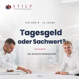 💰 Tagesgeld oder Sachwert?

Während Geld auf dem Konto liegt, kann ein Sachwert für dich arbeiten. 🏡

Welche Strategie verfolgst du aktuell?

Hinweis: Beispielrechnung. Keine Anlage- oder Steuerberatung im Sinne des KWG / StBerG