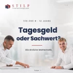 💰 Tagesgeld oder Sachwert?

Während Geld auf dem Konto liegt, kann ein Sachwert für dich arbeiten. 🏡

Welche Strategie verfolgst du aktuell?

Hinweis: Beispielrechnung. Keine Anlage- oder Steuerberatung im Sinne des KWG / StBerG